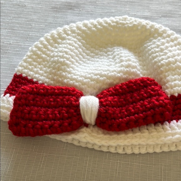 White and Red Crochet Hat - Picture 8 of 8